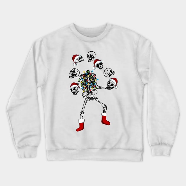 Christmas Skeleton Dancing Light Crewneck Sweatshirt by Bam-the-25th